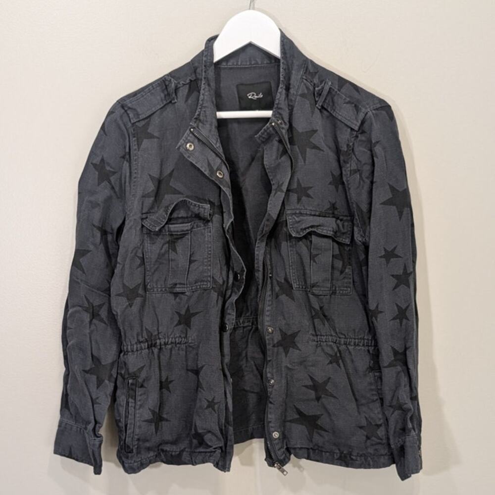 Rails Anorak Jacket Charcoal Stars Lightweight Layer Whimsigoth Grunge - Size M